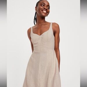 Old Navy Light Beige Midi Dress